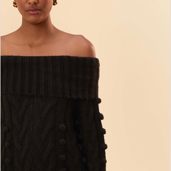 Farm Rio Black Braided Midi Sweater Dress - Picture 4 of 9